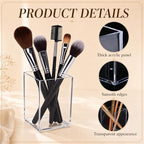 50 Pack Clear Acrylic Pen Holder Bulk Square Pencil Cups Makeup Brush Holder for Desk Pen Cup Holders Desktop Stationery Organizer for Classroom Teacher Supplies School Office Home - Image 4