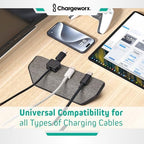 Magnetic Cable Management Organizer 4-PK, Cord Holder, 12 Clips, Desk Setup - Image 6