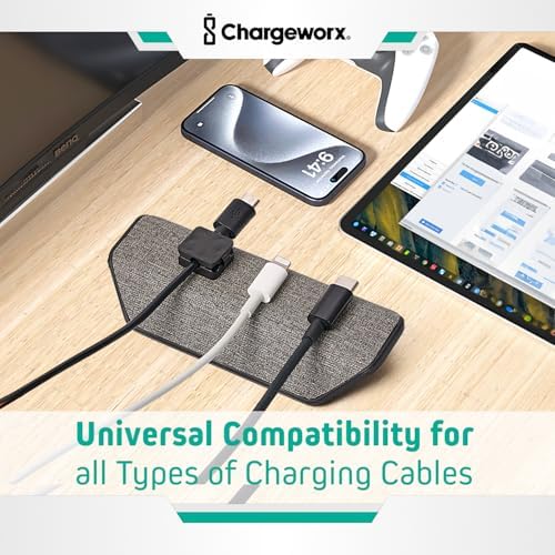 Magnetic Cable Management Organizer 4-PK, Cord Holder, 12 Clips, Desk Setup - Image 6