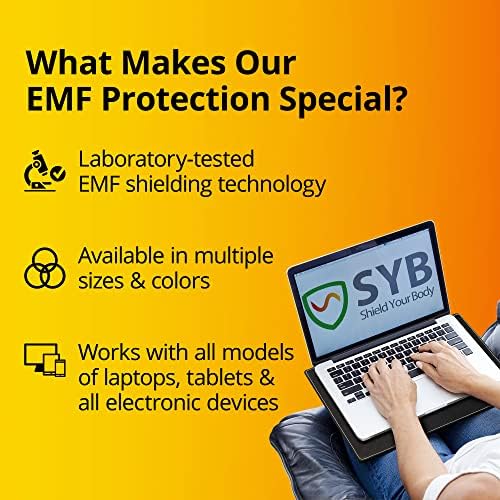 Shield Your Body - Laptop Lap Pad with SaferBody™, Anti Radiation Shield & Heat Shield Pad, EMF Blocker Laptop Pad for Up to 14in.Wide Device (13.8 x 10.7 inches), Jet Black PU Leather Color - Image 5