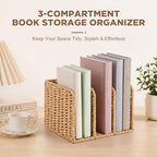 Novabright Paper Wicker 3-compartment File Magazine Desk Holder for B5 - Image 4