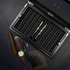 Pen Display Case - Ebony Wood Storage Box with Glass Window, Holds 20 Fountain Pens, Luxury Pen Organizer for Collectors - Image 4