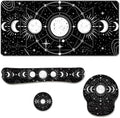 Moon Phase Desk Mat Set Celestial Astrology Black White Large Mouse Pad with Wrist Rest 4in1 Desk Mat for Desktop Ergonomic Computer Desk Arm Wrist Anti-Slip Computer Mouse Pad Home Office Gaming by Unknown