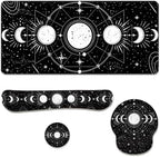 Moon Phase Desk Mat Set Celestial Astrology Black White Large Mouse Pad with Wrist Rest 4in1 Desk Mat for Desktop Ergonomic Computer Desk Arm Wrist Anti-Slip Computer Mouse Pad Home Office Gaming by Unknown