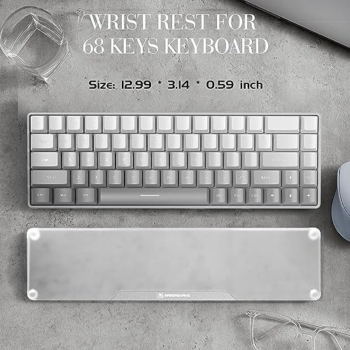 Acrylic Keyboard Wrist Rest Pro- Compact 60% Keyboard- Mechanical Keyboards Ergonomic Palm Rest for Computer Keyboard,Anti-Slip Base,Wrist Pad for Laptop,Office & Home-Easy Typing,Silver - Image 4