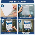 12 Pack Magnetic Sign Holder 11 x 17 with Adhesive Back - Silver Magnetics Poster Frame & Magnetic Paper Holder - Reusable Adhesive Frames 11x17 - Magnet Frame for Wall Windows - Magnet Document Holders - Image 6