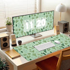 Desert Plant Print Office Desk Mat 31.5" x 15.7" Desktop Mat PU Leather Large Mouse Pad White Mousepad Non-Slip Table Mat for Girls, Women, Home, Work, Computer, and Gaming - Image 7