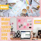 Gueevin 3pack Magnetic Board for Wall 16.1" x 13" Magnet Bulletin Board to Display Scalloped Magnetic Letters, Numbers, Notes for Refrigerator, Cubicle, Cabinet, Come with Tapes and Screws(Pink) - Image 5