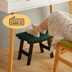 Foot Stool Ottoman Foot Rest Under Desk,Small Stool for Living Room, Bedroom and Kitchen (Black Legs - Green Stool Surface) - Image 6