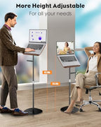 aboutool 2 in 1 Dual-use Floor Book Stand & Desktop Book Stand,Height Adjustable from 33-63in, Adjustable Book Holder with Elastic Page Clips for Music Scores, Recipe, Tablet, Laptop - Image 5