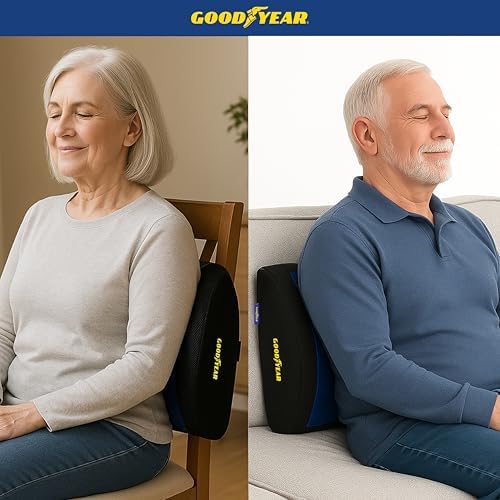 Goodyear Lumbar Support Pillow for Office Chair and Car Seat - Memory Foam Lumbar Pillow & Back Brace Support Posture Corrector, Lower Back Pain Relief - Image 7