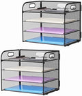 Marbrasse 2 Pack 4 Tier Paper Organizer Letter Tray - Mesh Desk File Organizer with Handle, Paper Sorter Organizer for Letter/A4 Office File Folder Holder (Black, 12.6" x 9.1" x 10.7") by Marbrasse