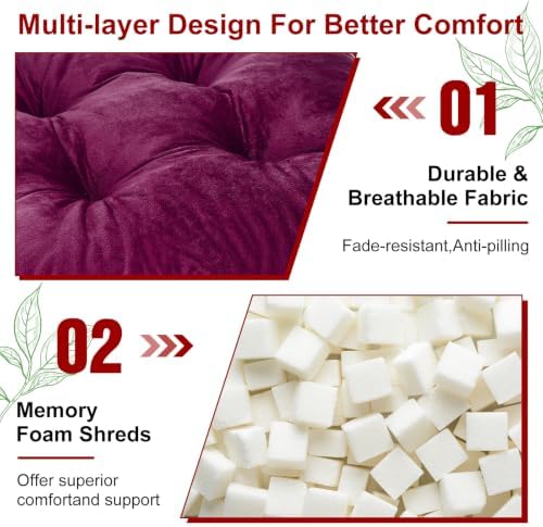 Geetery 4 Pack Velvet Chair Cushions for Dining Chairs, 16" x 16" Soft Velvet Chair Pads with Ties Comfy Solid Seat Cushion Party Home Office Living Room Outdoor Indoor (Purple) - Image 4