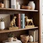 Decorative Bookends for Shelves, Labrador Dog Book Ends for Heavy Books, Lab Dog Statues Bookends for Heavy Books with Anti-Slip Base Book Holders for Home Office Decor (Gold) - Image 6