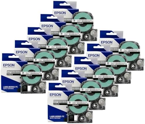 Epson LabelWorks 224VSLPX Self-Laminating Tape, White, 24mm, 10-Pack by EpsonLABELWORKS