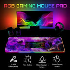 Gerlos RGB Gaming Mouse Pad, Large LED Desk Mat for Gamer, 31.5" x 11.8" - Image 2