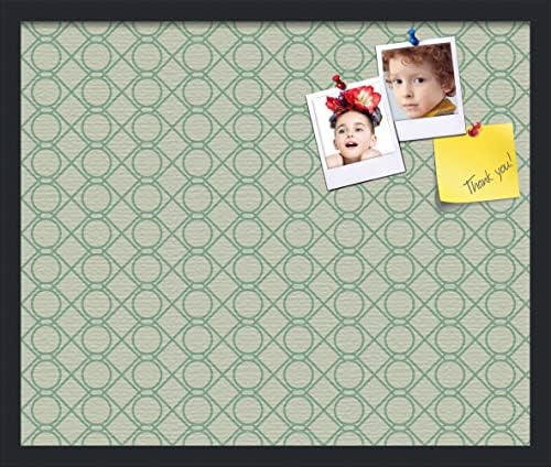PinPix 24x20 inch Cork Bulletin Board. This Decorative Framed Pin Board Comes with Diamond Pattern in Green Design and Satin Black. Ideal for Home, Office Decor or School (PinPix-586) by PinPixBulletinBoards