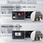 domyfan 14" Laptop Screen Extender, Ultra-Thin Portable Dual Laptop Monitor Extender with FHD 1080P IPS Display, Plug & Play via HDMI/USB-A/Type-C for 13-17" Laptops, Works with Windows/Mac/Android - Image 5