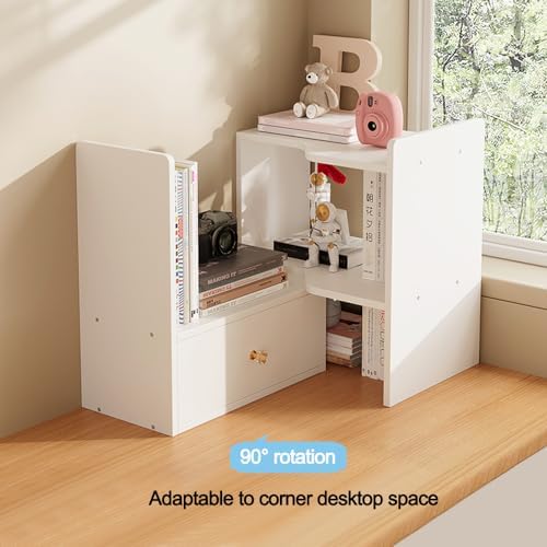 Wood Desktop Bookshelf, Freestyle Adjustable Wood Display Desk Shelf - Image 5