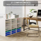 PAG-Mass Mail Sorter Organizer, Wood Literature Organizer, Student Mailbox for Classroom, Desktop Bill Paper Organizer for Office Home School, 27 Compartments, White - Image 4