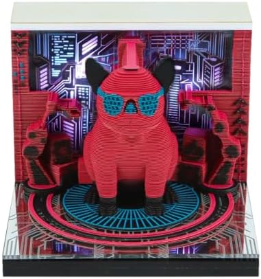 3D Memo Pad, 3D Calendar 2027, Time Piece Calendar, Tear-Off Calendars 2027, 3D Paper Carving Art Memo Pad, Art Carving Sticky Notes for Office Home Gifts Ornaments (Punk Brawl) by JCSY