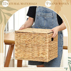 2 Pack Letter Size Hanging File Box, Water Hyacinth Wicker File Organizer - Image 6