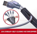 Black Split Braided Cable Management Sleeves 3/4inch -20Feet - Image 4