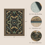 JTJ Office Chair Mat for Hardwood Floor, 36" x 48" Dark Vintage Insect Rug - Image 2