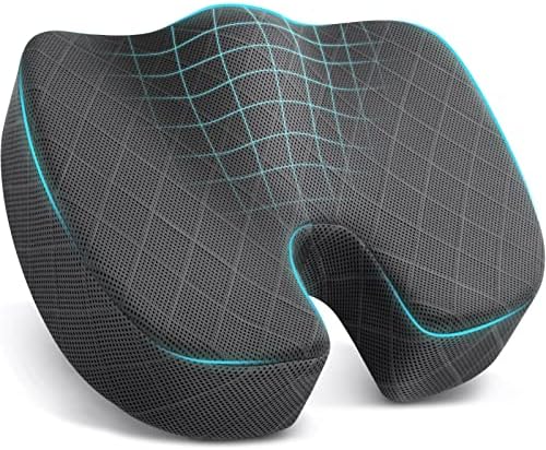 TushGuard Seat Cushion - for Office Chair, Car Seat, Airplane, Bleacher - Sciatica & Coccyx Pain Relief Desk Chair Cushion for Long Sitting Office Workers, Car Drivers(Grey, XX-Large) by TushGuardSeatCushonsPillows