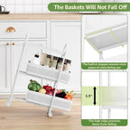 KINGRACK 3 Tier Slim Rolling Cart with Drawer, Metal Utility Storage Cart - Image 3