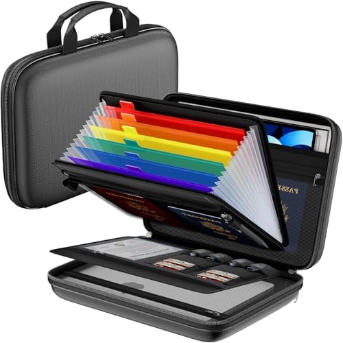Tamfile Fireproof Document Box with Handle, Hard Case File Organizer, Black by Tamfile