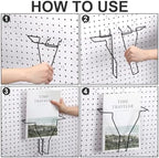 Wonderjune 4 Pcs Expandable Literature Display for Pegboard, Black - Image 4