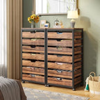 Tribesigns 7-Drawer File Cabinet, Wood Mobile Storage Drawer, Rustic Brown - Image 5