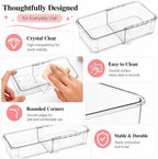 Adjustable Clear Drawer Storage Organizer, 16 Pack 3 Sizes Expandable Plastic Storage Boxes for Kitchen, Bathroom, Vanity, Office, Makeup, Desk and Closet Organization - Image 3