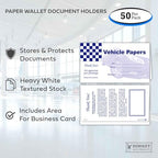Vehicle Papers Wallets - Car Document Holders (50 per Pack) (Blue) - Image 3