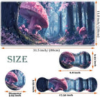 Large Gaming Mouse Pad + Keyboard Wrist Rest + Wrist Support + Coaster Set, Memory Foam Ergonomic for Easy Typing, XXL Extended Gaming Mouse Pad Table Pad - Mushroom Forest - Image 6
