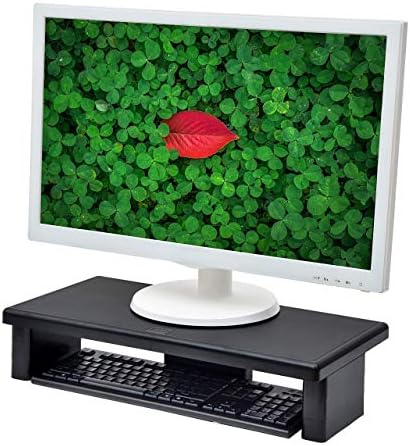 DAC STAX Ultrawide Adjustable, Stackable Desktop Computer Monitor Stand Laptop Riser, Supports up to 66 Pounds, with Keyboard Storage, Black (MP-211) by DAC