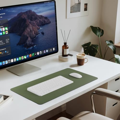 Jotsome Leather Desk Pad Mat, Non-Slip Desk Blotter Pad (Green, 24" X 14") - Image 4