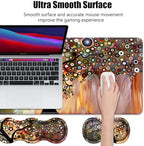 4 in 1 Ergonomic Memory Foam Mouse Pad Wrist Rest Set, Large XXL Gaming Desk Pad + Keyboard Wrist Rest + Mouse Wrist Cushion + Coaster for Home Office Study Gaming, Tree of Life - Image 3