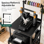 Homieasy 3D Printer Stand with Charging Station, 29.1" x22.8", Black - Image 7