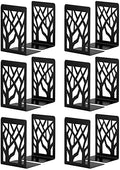 Metal Bookends Black 6 Pair - Heavy Duty Book Stoppers for Shelves - Decorative Book Ends by INN%C3%94PLUS