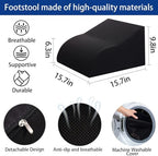 Foot Rest for Under Desk at Work, Ergonomic Under Desk Footrest with Washable Cover for Office, Home & Gaming Leg Elevation Pillow Black - Image 2