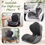 Chumia Ergonomic Seat Cushion Back Support for Office Chair Car, Gray - Image 6