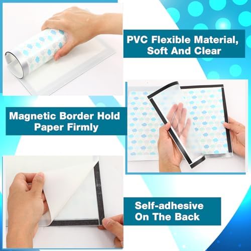 Leinuosen 24 Pack Magnetic Sign Holders Wall Mount Document Frame,Silver - Image 6