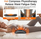 3 in 1 Upgraded Rechargeable Electric Lumbar Support Pillow with Heat & Massage Back Cushion, Ergonomic Memory Foam Lower Back Massager for Fatigue Relief, for Home, Office, Bed, Sofa, and Car Use - Image 5