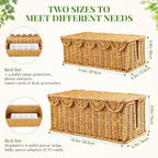 2 PCS Handwoven Cable Management Box Cord Organizer Box Set with 2 Exits - Image 2