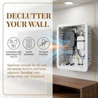 9'' in-Wall Media Box & Recessed Outlet Box with Cable Management - Structured Media Enclosure Compatible with Streaming Media Players - WiFi Friendly Design - Image 4