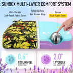 SUNROX Cooling Gel Memory Foam Chair Cushions, 2.6" Thick U-Shaped Dual-Layer Comfort Dining Chair Pads, Non Slip Seat Cushion with Ties for Indoor Kitchen Office 17"x16" Set of 8, Black Monstera - Image 2