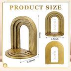 Kathfly Vintage Gold Brick Arch Bookends Resin Book Ends for Shelves Heavy Duty Decorative Bookends, Cute Book Stopper Holder Decor for Desk Home Office, Shelf Decoration - Image 3