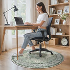 5FT Round Office Chair Mat for Hardwood Floor, Non-Slip Washable Green - Image 2